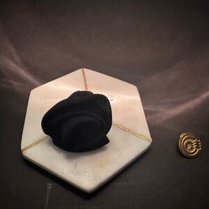 Black Chiffon Floral Brooch